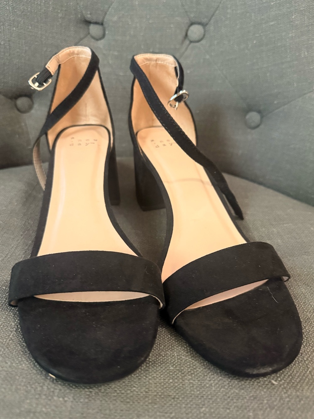 A New Day Ankle Strap Block Heel Sandal- Black, 10